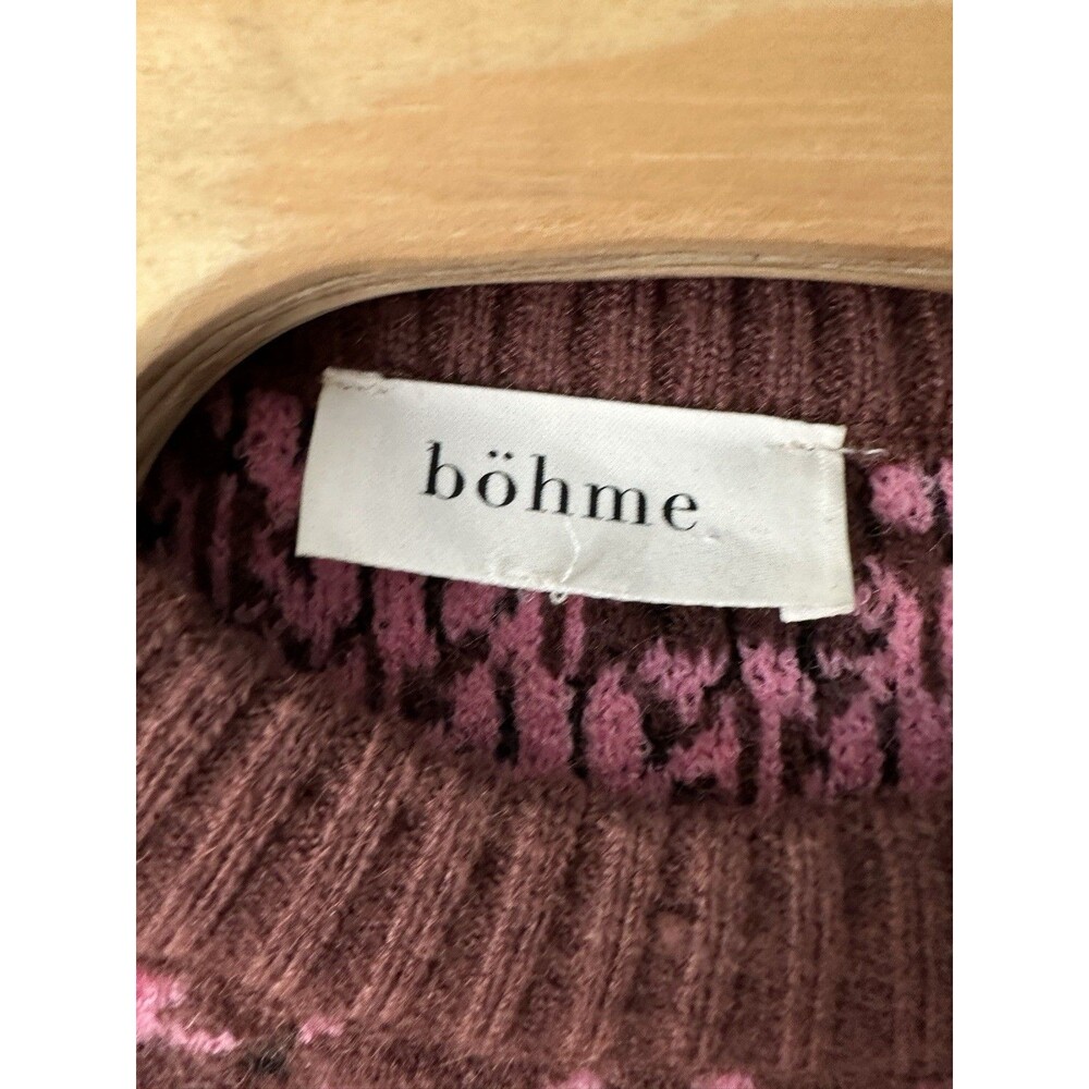 BOHME LONG SLEEVE SWEATER WOMENS Small Felicity abstract print pink‎ overiszed - Picture 14 of 14